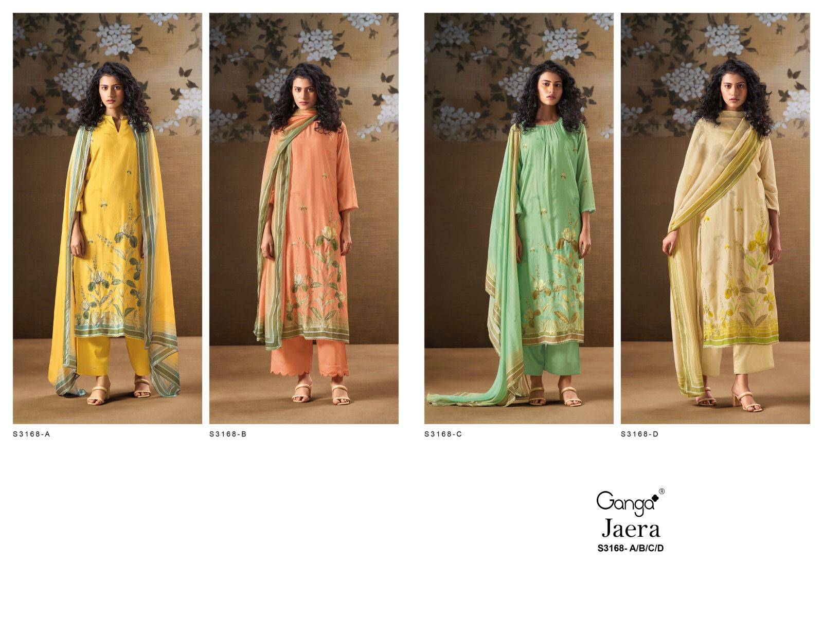 Ganga jaera 3168 laado dress material wholesale